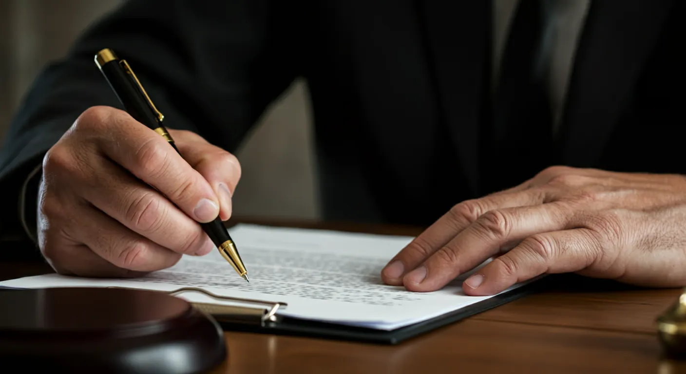 Person signing a rental agreement